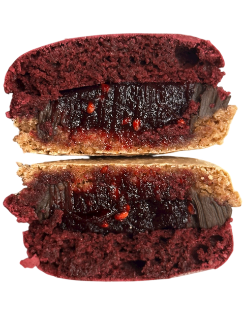 Dark chocolate with blackberry jam and a splash of red wine