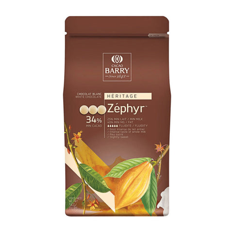 Chocolate CACAO BARRY Zephyr White 34% 5.5 lb (not original packing)
