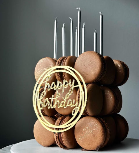 Macaron cube cake